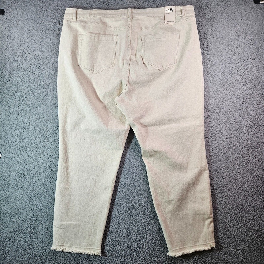 $109 NWT Vince Camuto Jeans Women 24 W Ankle Stretch Beige Raw Hem - Picture 8 of 13